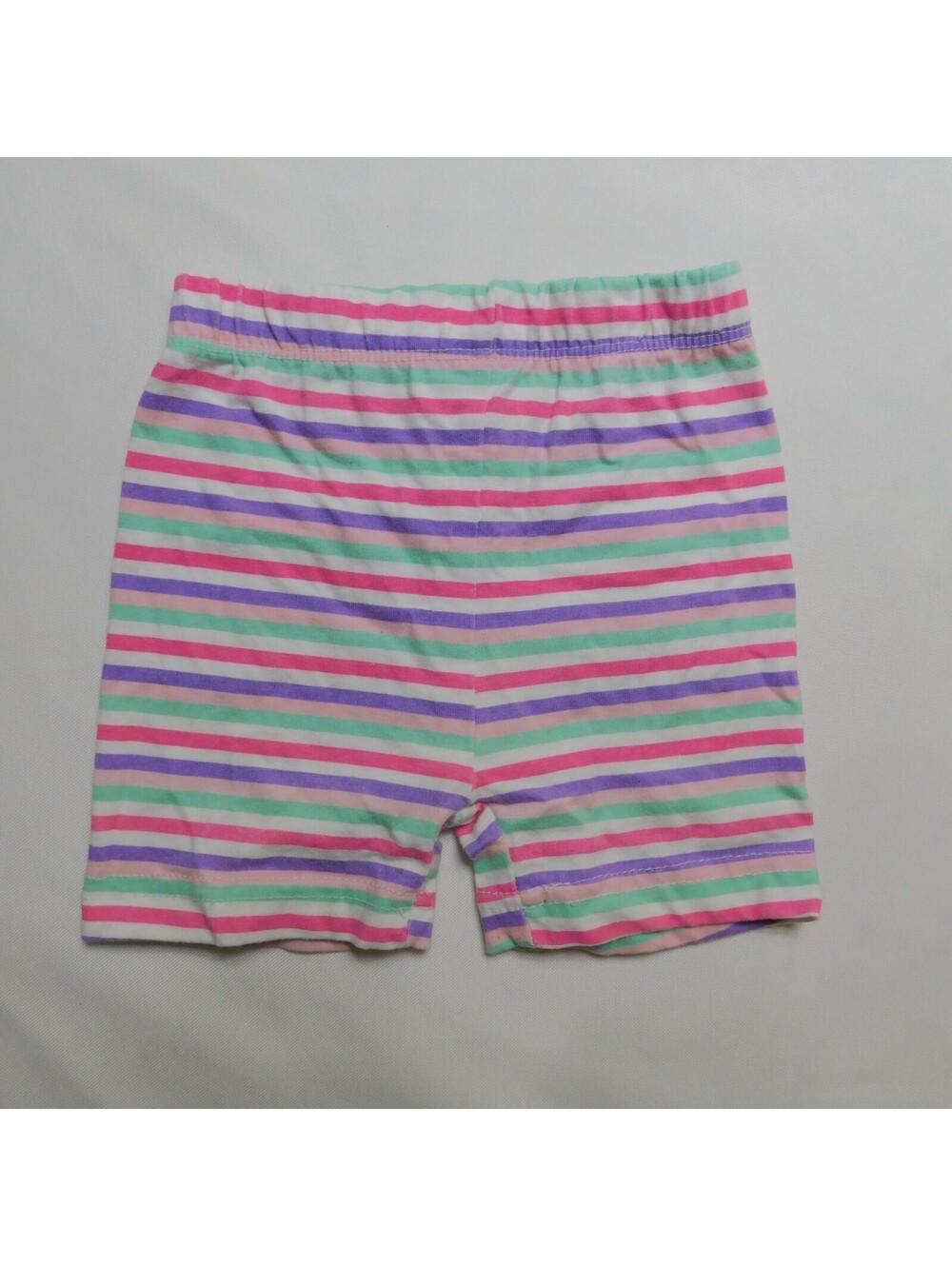 Mon Petit Baby Girls Rainbow Stripe Bike Shorts Size 18M Pastel Knit Cotton Blen